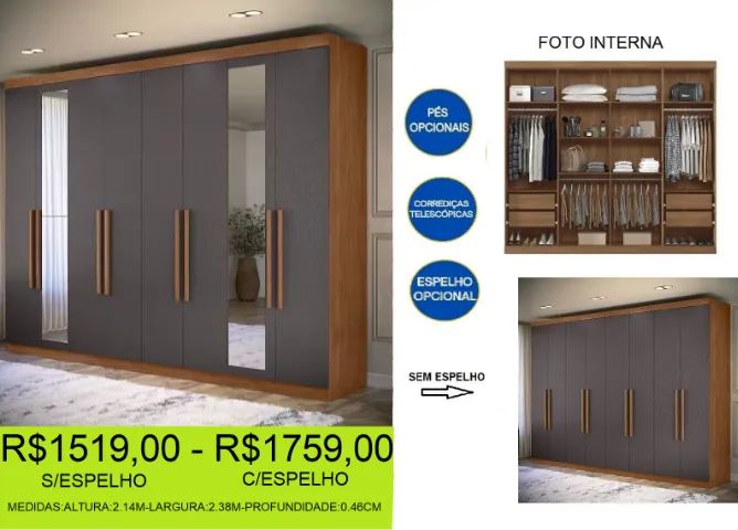 roupeiro - diversas cores  -amplo -compre e retire hoje mesmo  - Foto 2