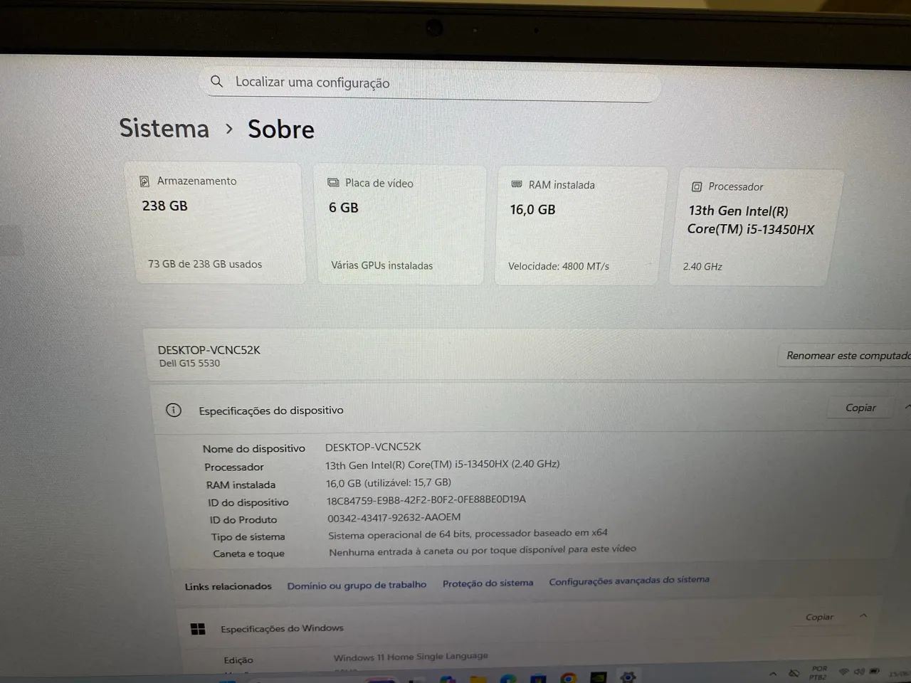 Notebook Dell G15 5530  - Foto 5