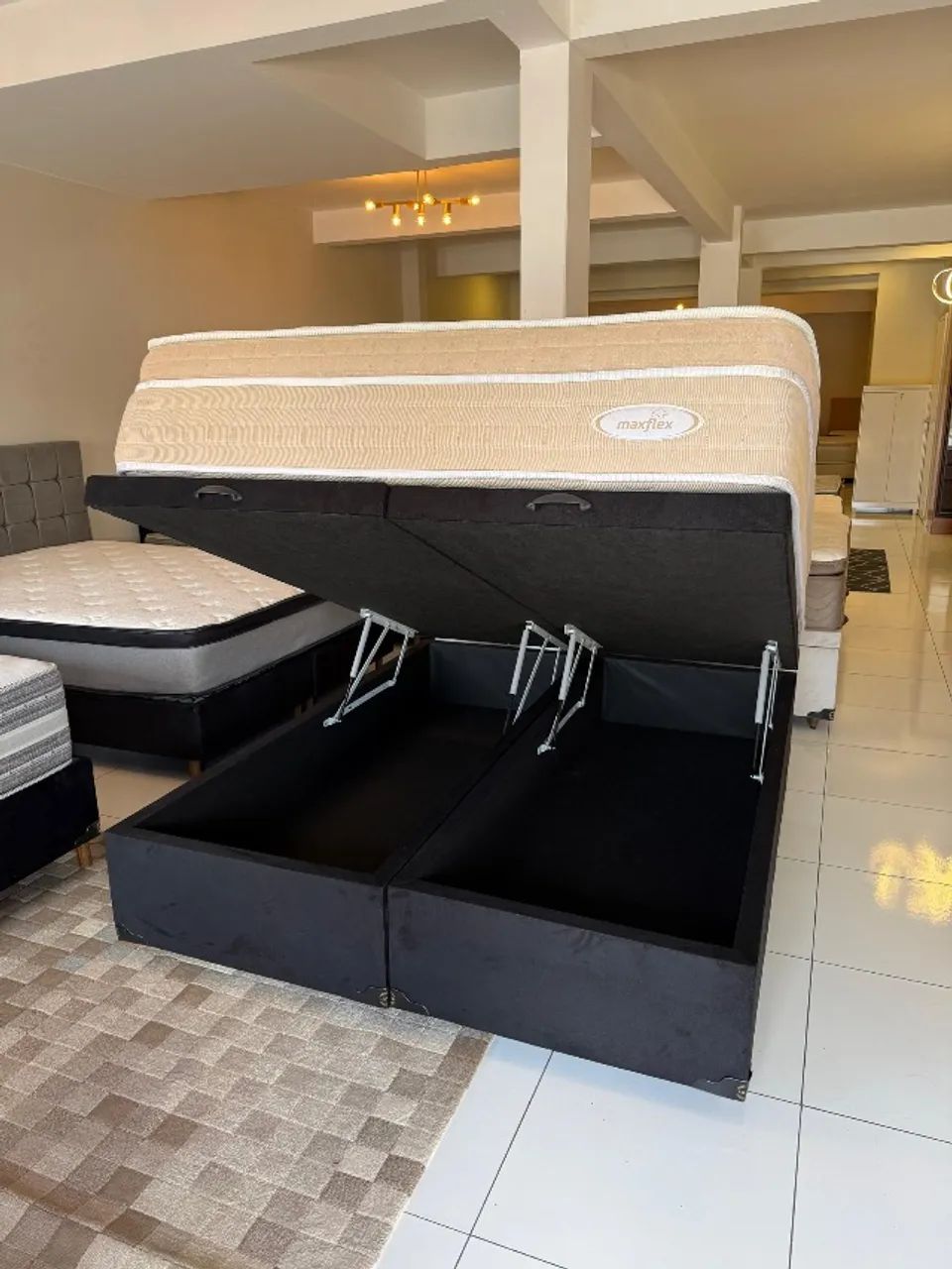 Cama BAÚ QUEEN COM COLCHÃO MAXFLEX - Entrego!  - Foto 4