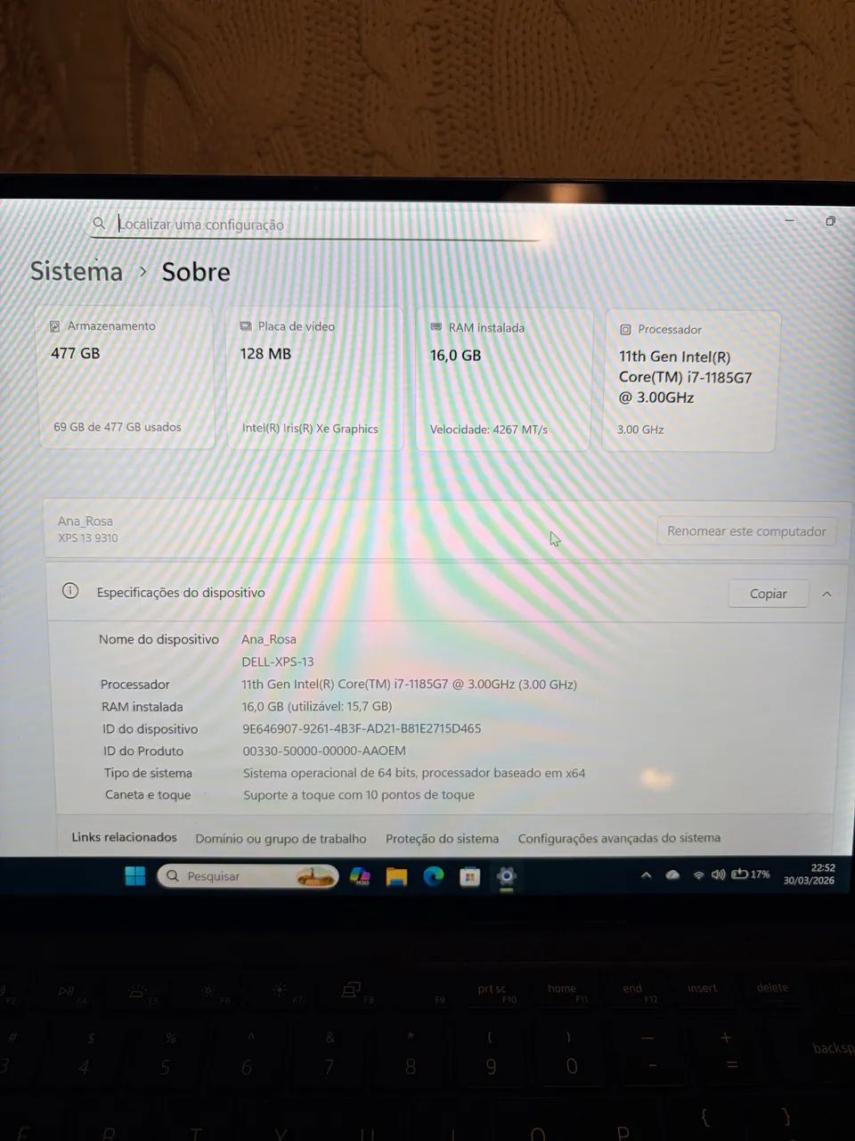 Notebook Dell XPS 13 9310 I7 1185G7 16gb Ram - Foto 2