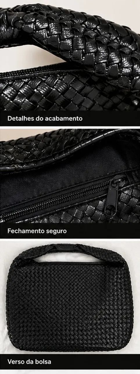 Bolsa de couro original trançada grande  - Foto 2