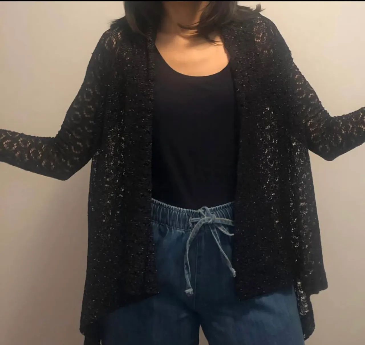 CARDIGAN ALONGADO PRETO (M) - Foto 4