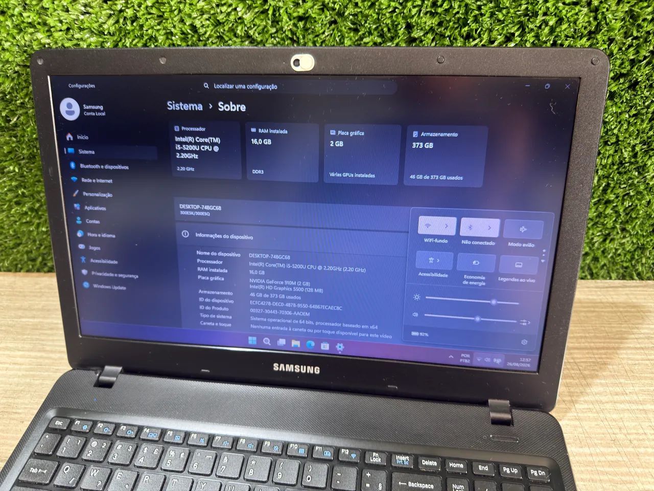 Notebook Gamer Samsung Core i5 16ram SSD400 Gforce 2GB Windows 11 Office Antivírus - Foto 4