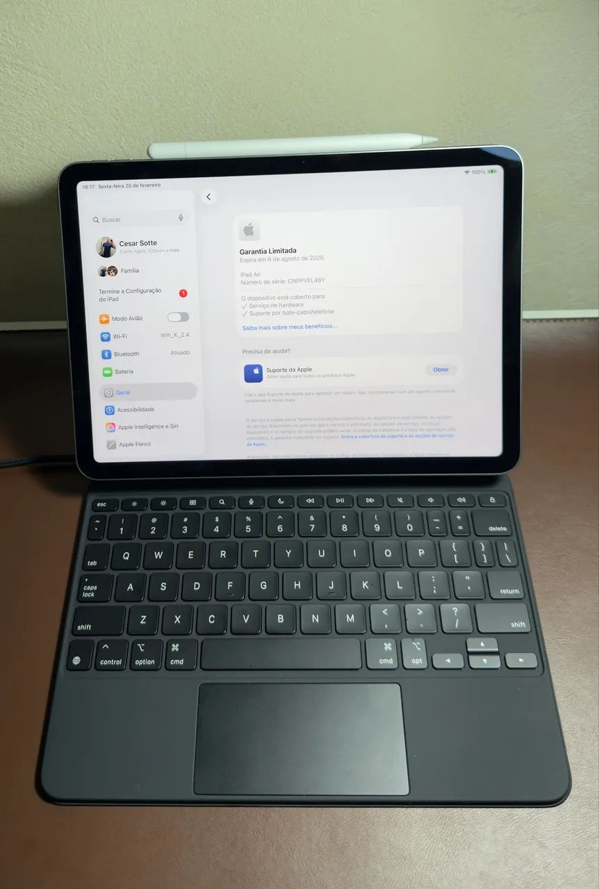 iPad Air M3 11 polegadas, 128 gigas (2025) + Apple keyboard + Apple Pencil USB-C