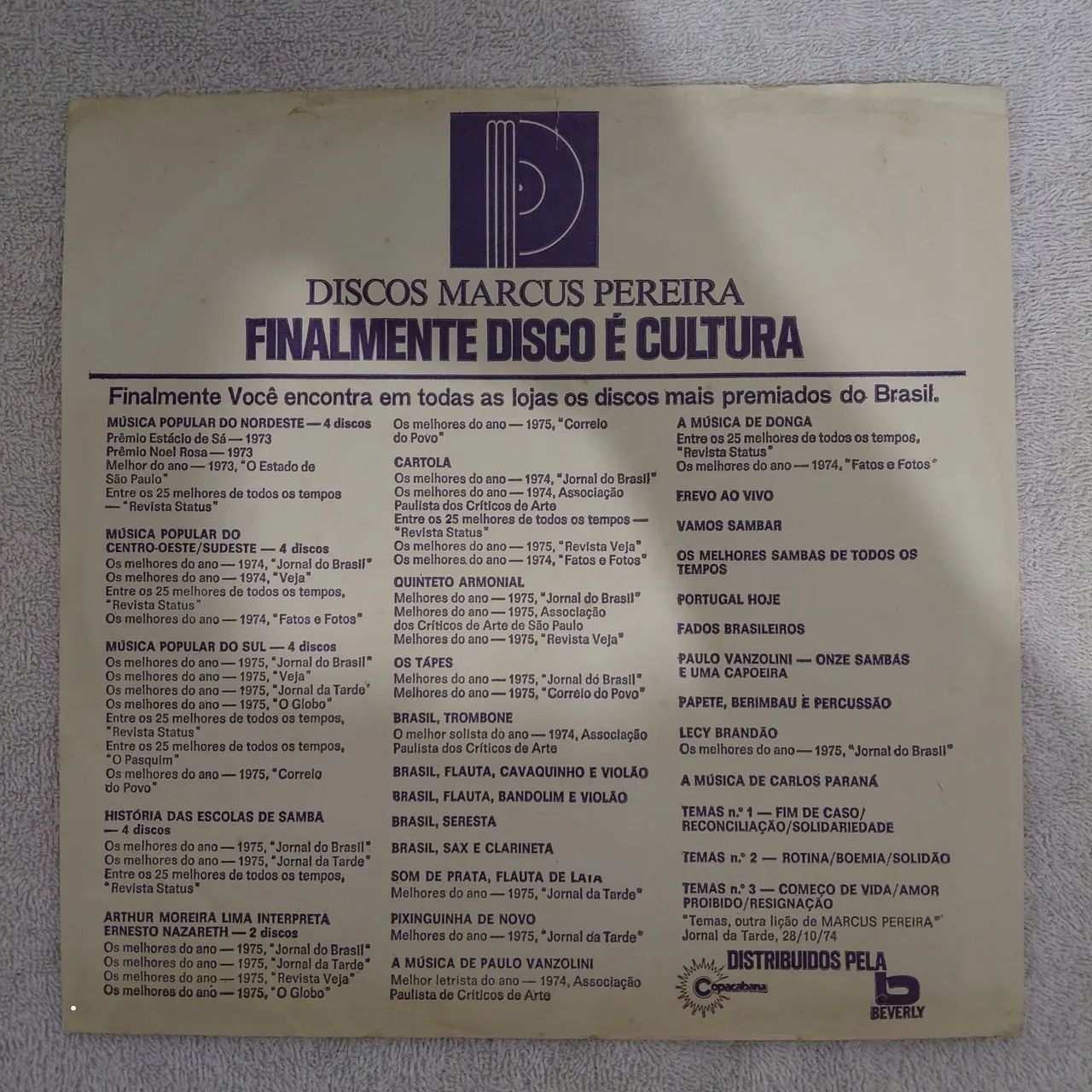 Lp vinil cartola 1976 de época  - Foto 3