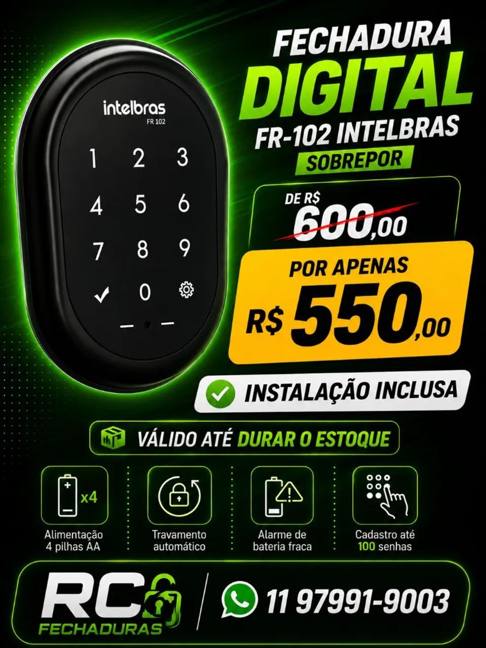 Fechadura digital FR-102