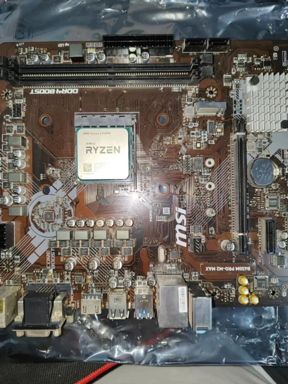 Kit Placa mãe ASUS b450m pro m2 max + Processador AMD Ryzen 5600G + Cooler - Foto 5