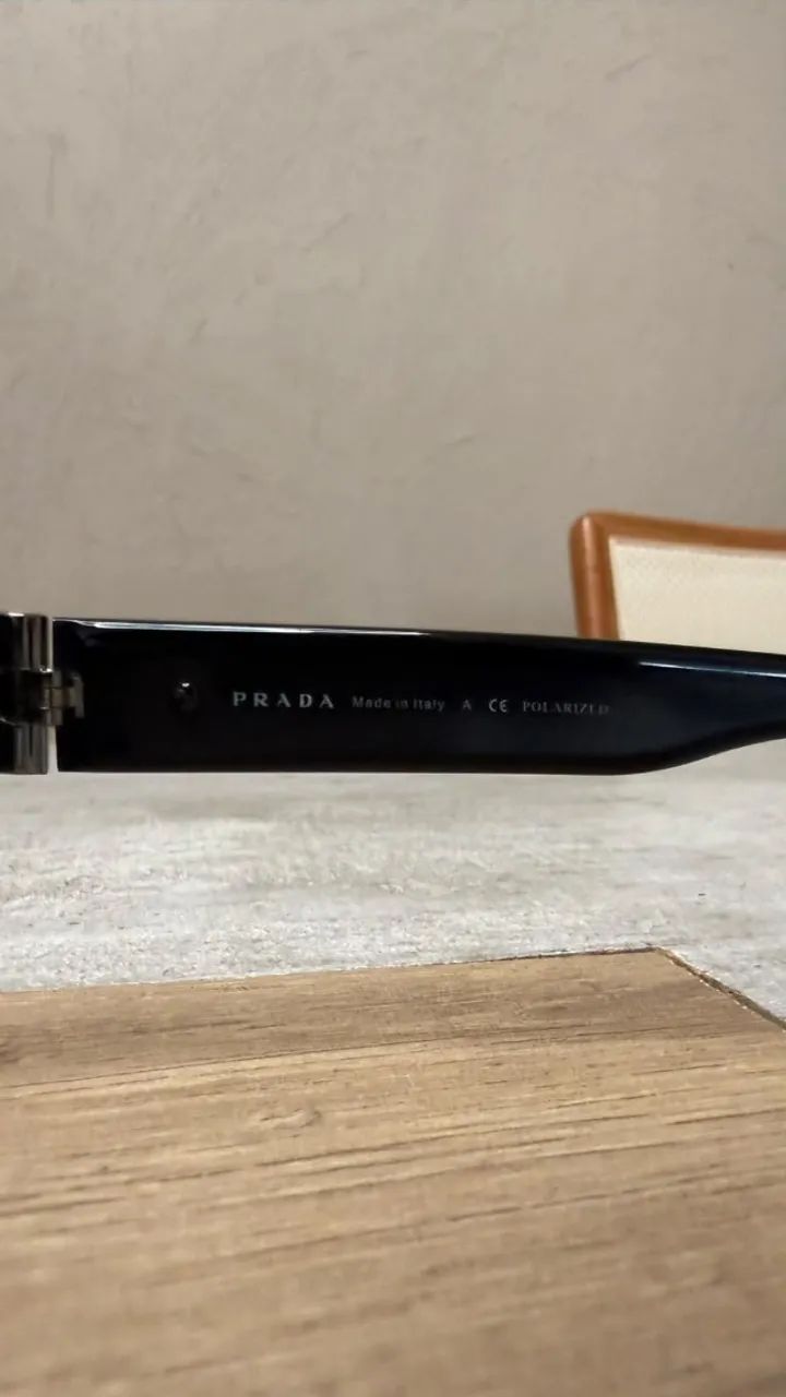 Óculos de Sol Prada Original SPR61L Preto Aviador - Foto 4