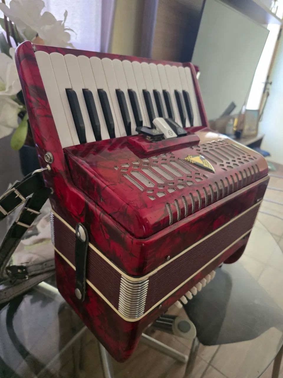 Acordeon 48 baixos eagle  muito  conservado  - Foto 5