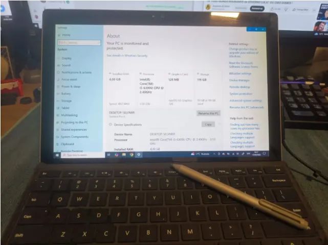 Microsoft Surface Pro 4, Core I5, 4 Gb Ram, Ssd 128 Gb Cinza (Usado)