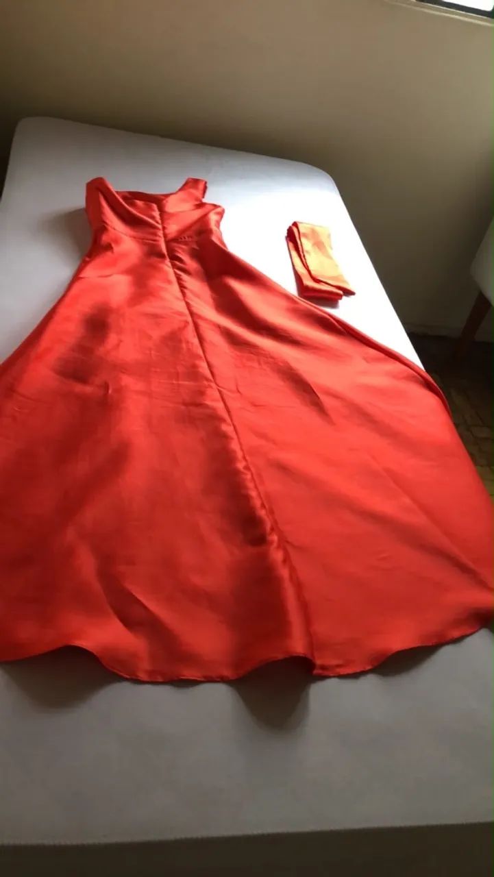 Vestido longo de festa Laranja - elegante e sofisticado  - Foto 2
