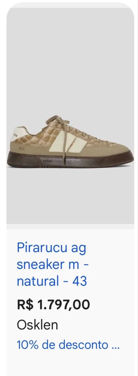 Tênis Osklen Pirarucu ag natural 39 - Foto 4