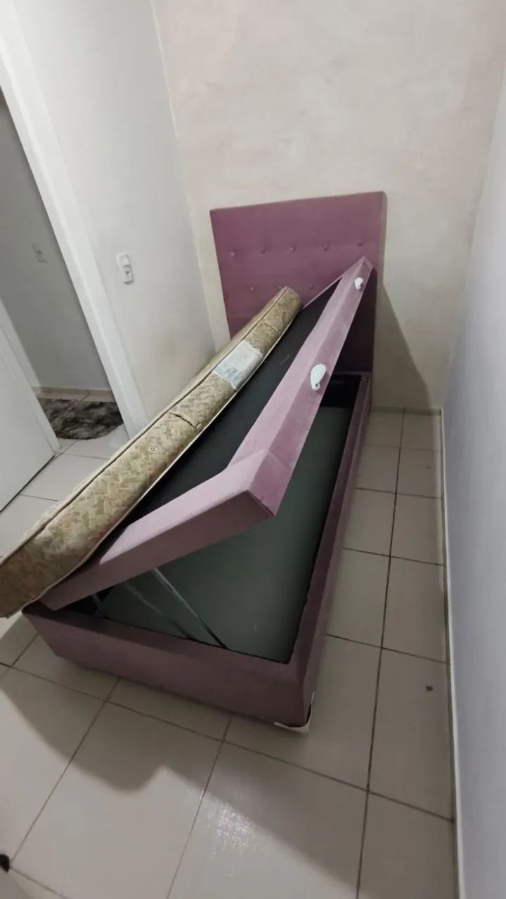 cama de solteiro baú, com cabeceira e colção - Foto 2