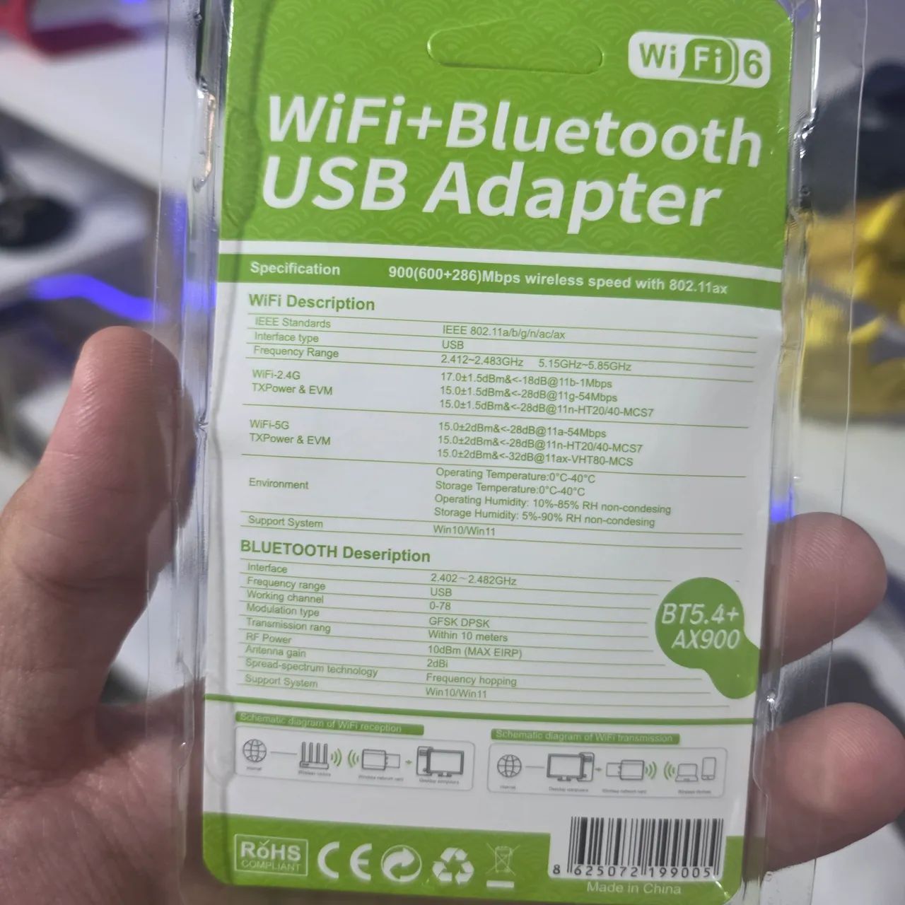 Adaptador USB Wifi + Bluetooth para Computador, Pc Gamer, Notebook, AMD, Intel, Desktop - Foto 2