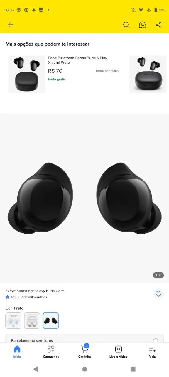 Fone de ouvido Buds core Samsung , sem caixa de carregar  - Foto 2