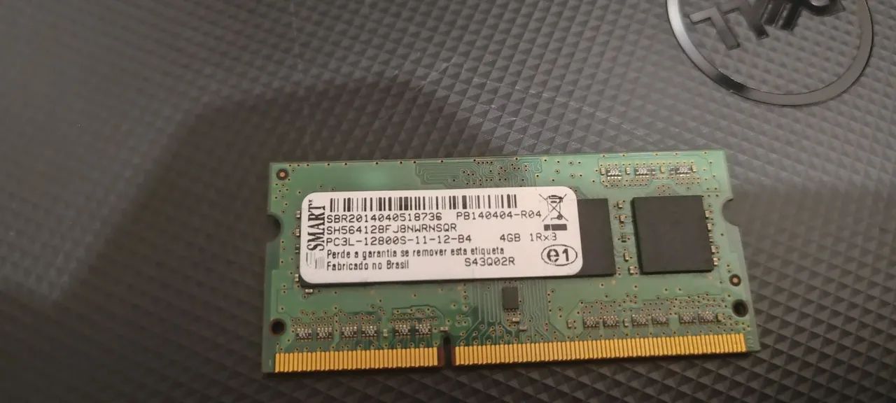 Memória RAM notebook 4 GB pc3l