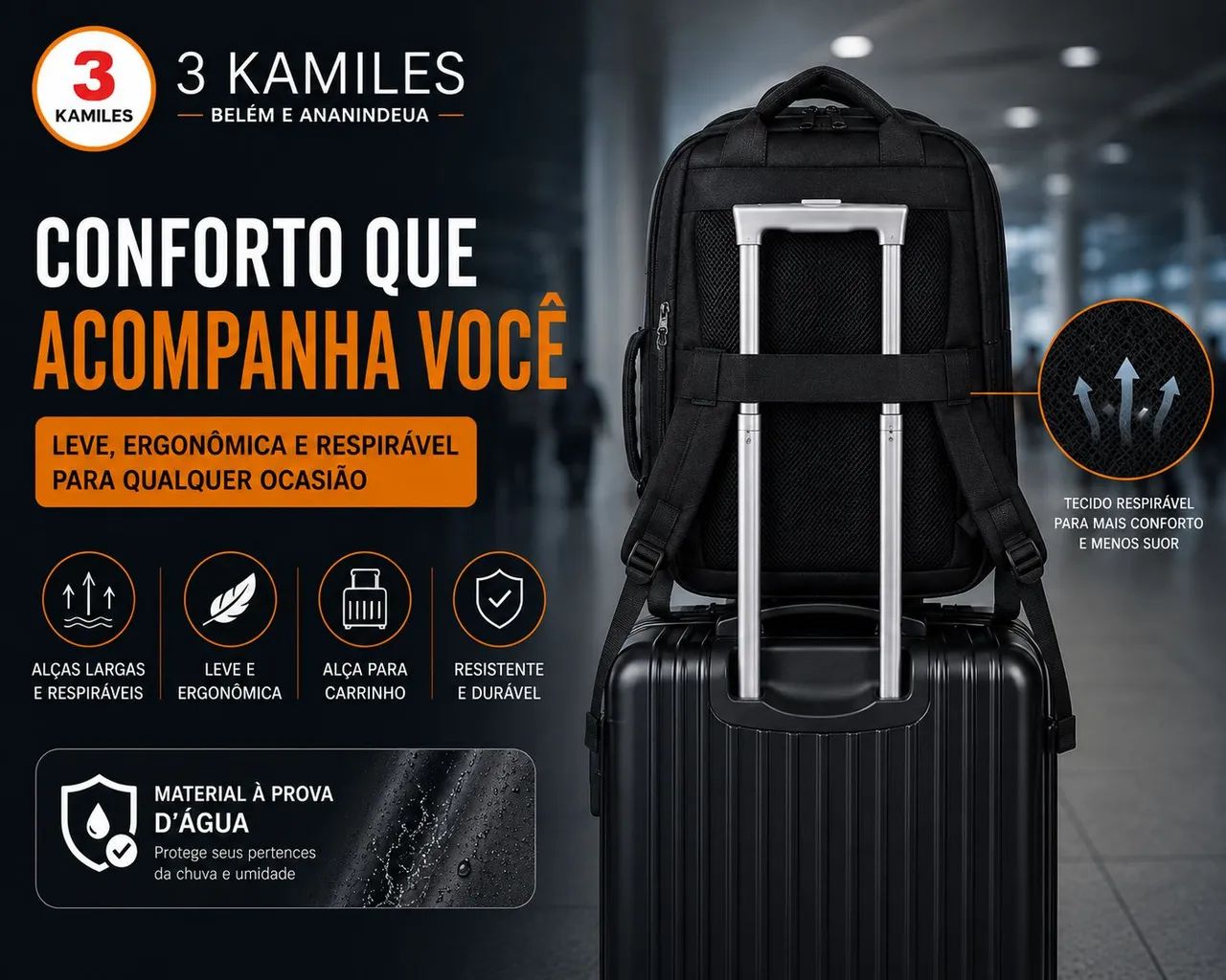 Mochila a prova d'água e super reforçada - Foto 3
