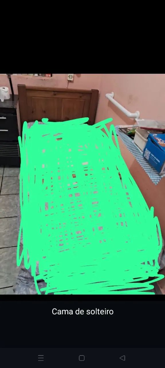 Cama de solteiro de madeira . - Foto 2
