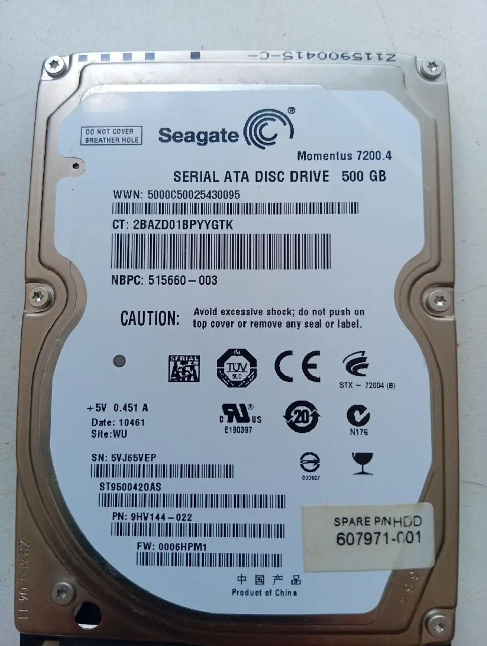 Disco rígido HD 500gb