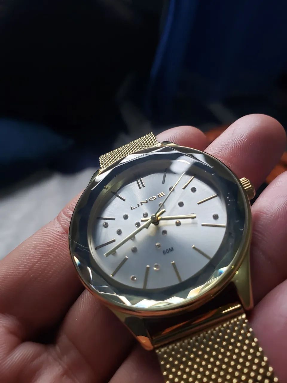 Relogio unisex dourado - Foto 5