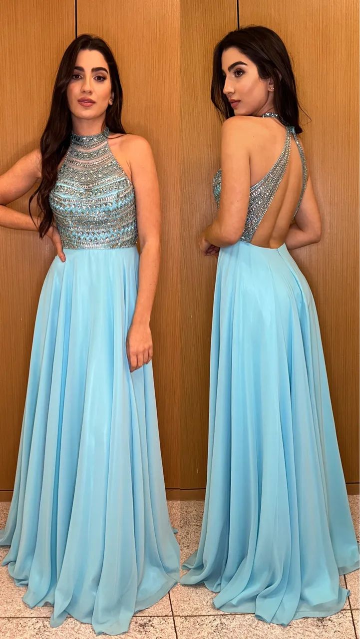 Vestido azul tiffany 