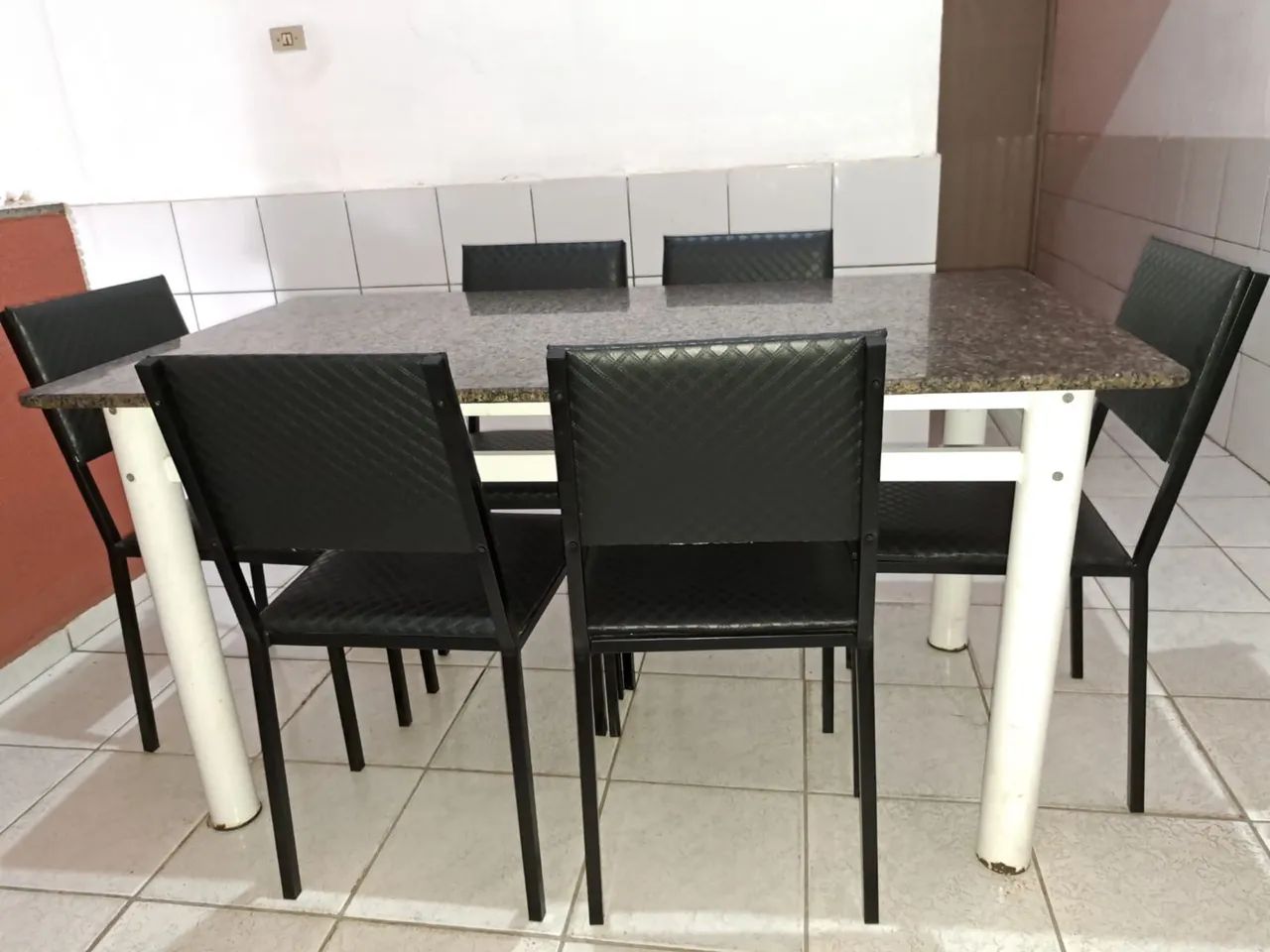 Mesa de jantar cm seis cadeiras 
