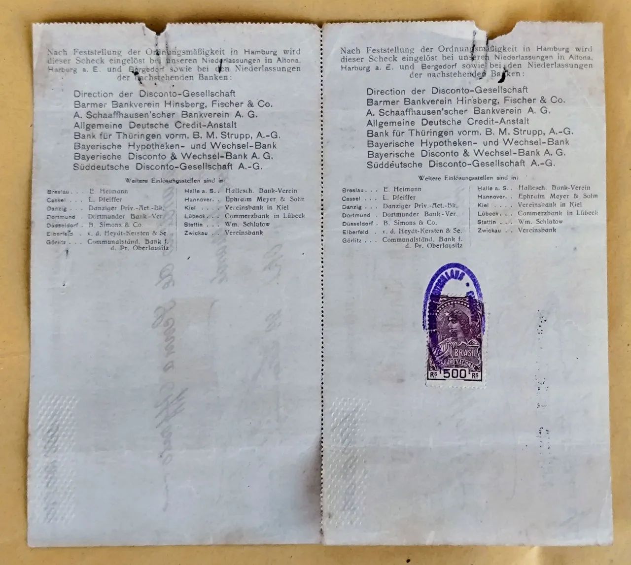 Documento Banco Horddeutsdje em Hamburgo 1923 - Foto 2