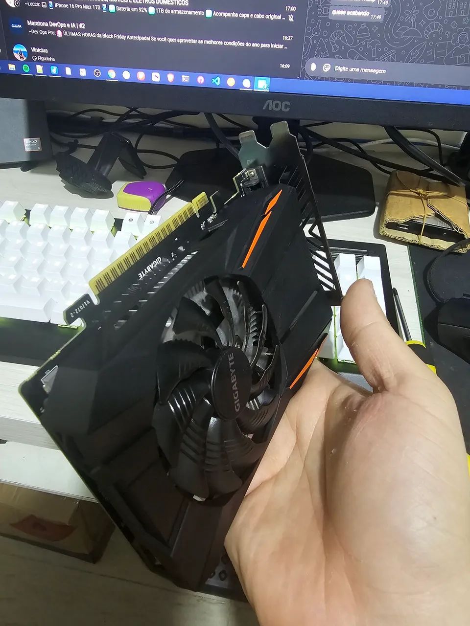 Gigabyte 1050 ti 4 gb - funcionando perfeitamente 