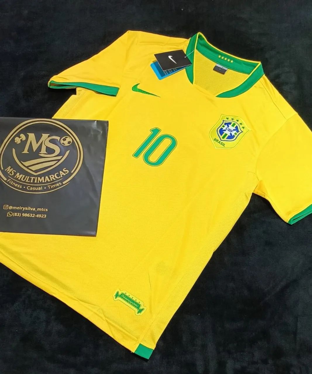 Camisa retrô da seleção brasileira 2006 Ronaldinho 10 