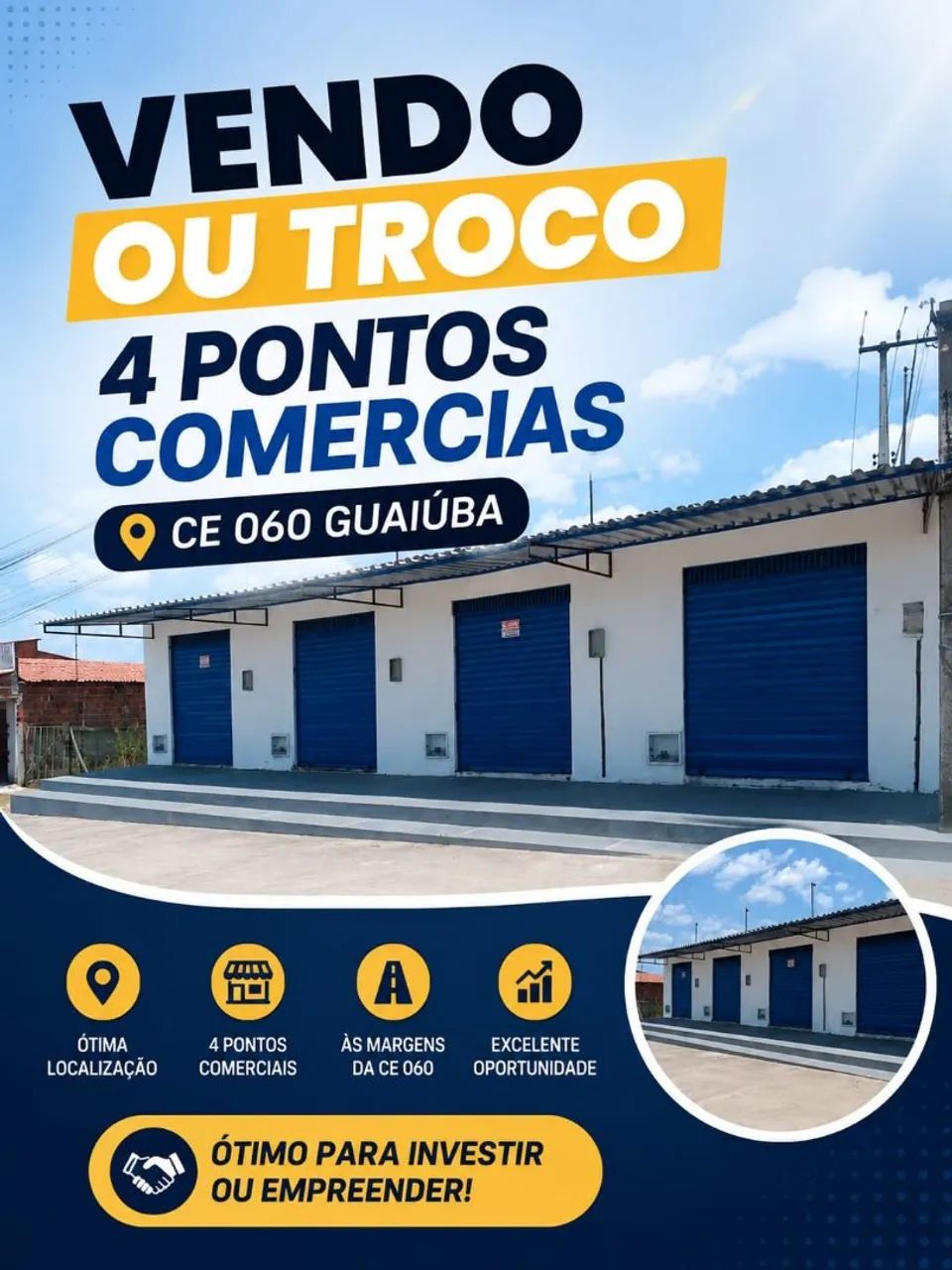 Vendo ou Troco 4 pontos comerciais na CE 060 - GUAIÚBAA
