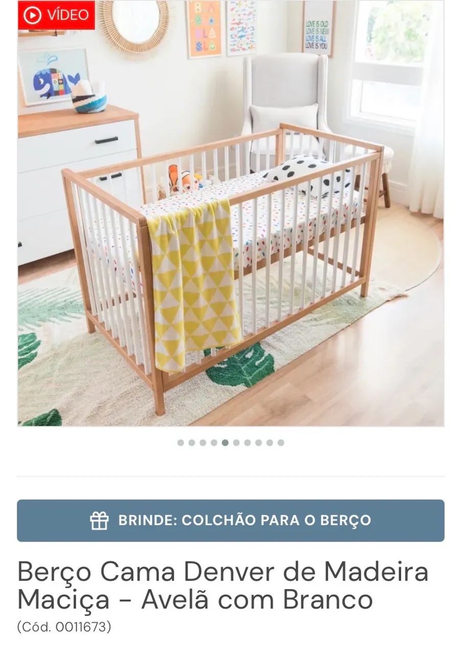 Berço/ cama denver tulipa - acompanha colchão e um lençol.  - Foto 2
