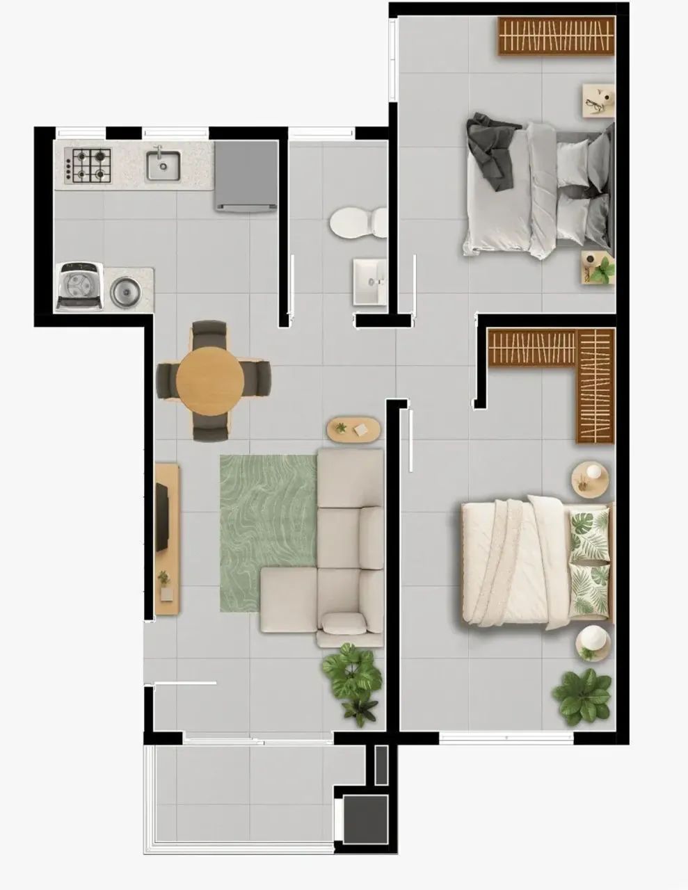 Apartamento para venda possui 53 metros quadrados com 2 quartos - Foto 8