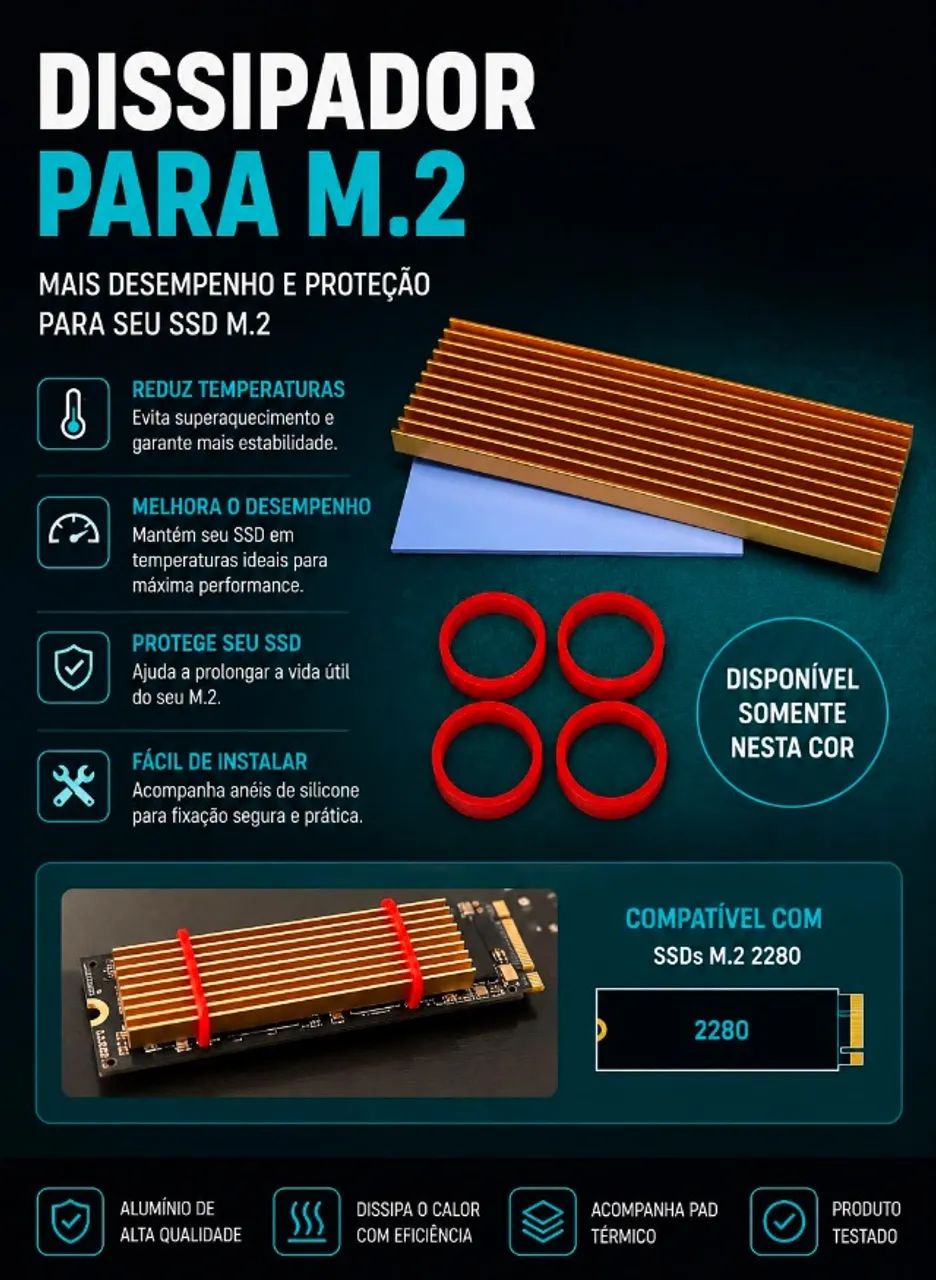 DISSIPADOR SSD M.2 NGFF E NVME