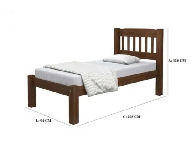 Cama Solteiro Nova Kamabel Tabaco - (ENTREGA E MONTAGEM IMEDIATA) - Foto 2