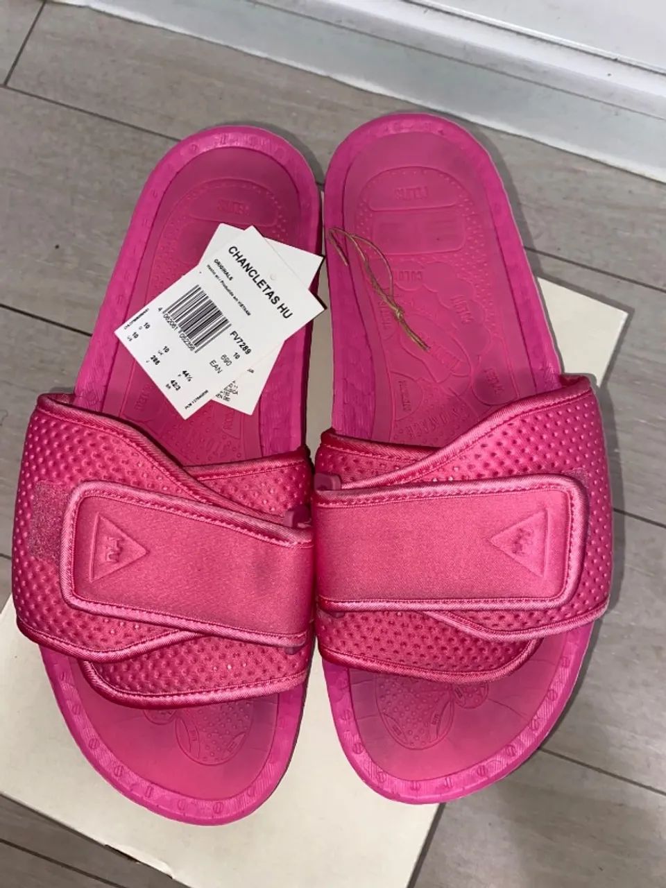 chinelo adidas boost slide pharrell rosa - Foto 2