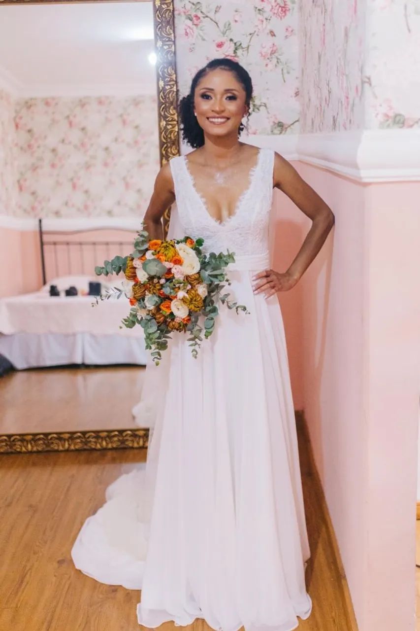 Vestido noiva fluido e minimalista  - Foto 4