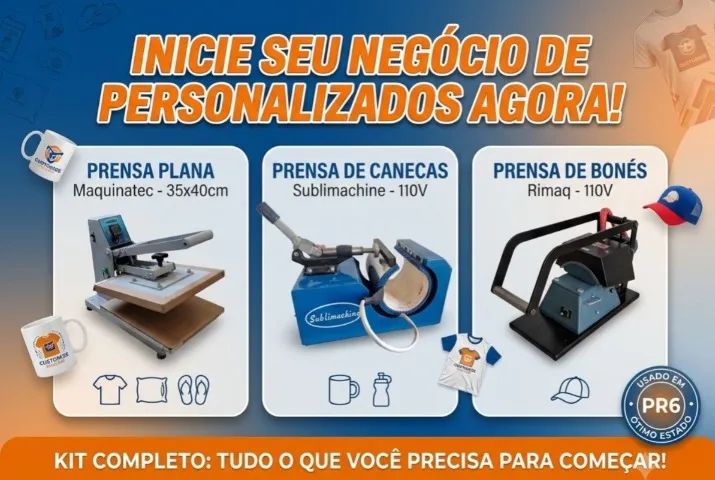 PRENSA PLANA, PRENSA DE BONE E PRENSA DE CANECA