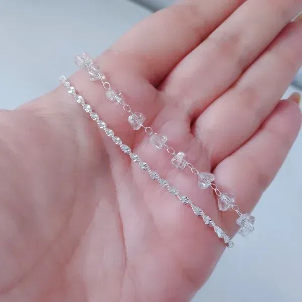 pulseira feminina dupla com perola de luxo e delicada 