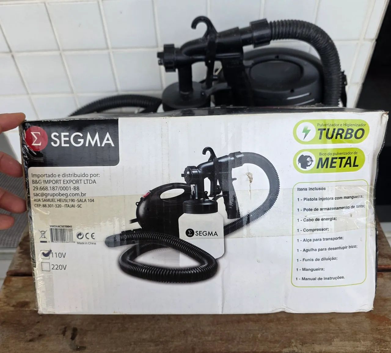 Pulverizador de Pintura e Higienizador Turbo Segma 110V