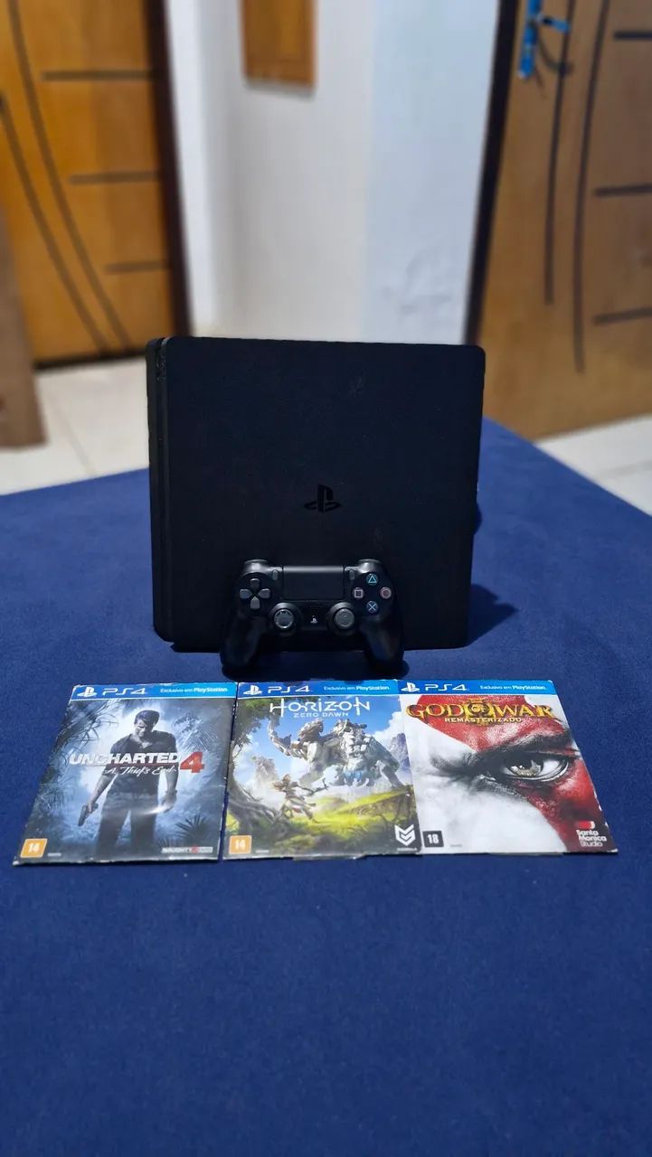 PS4 SLIM 500GB COM 3 JOGOS