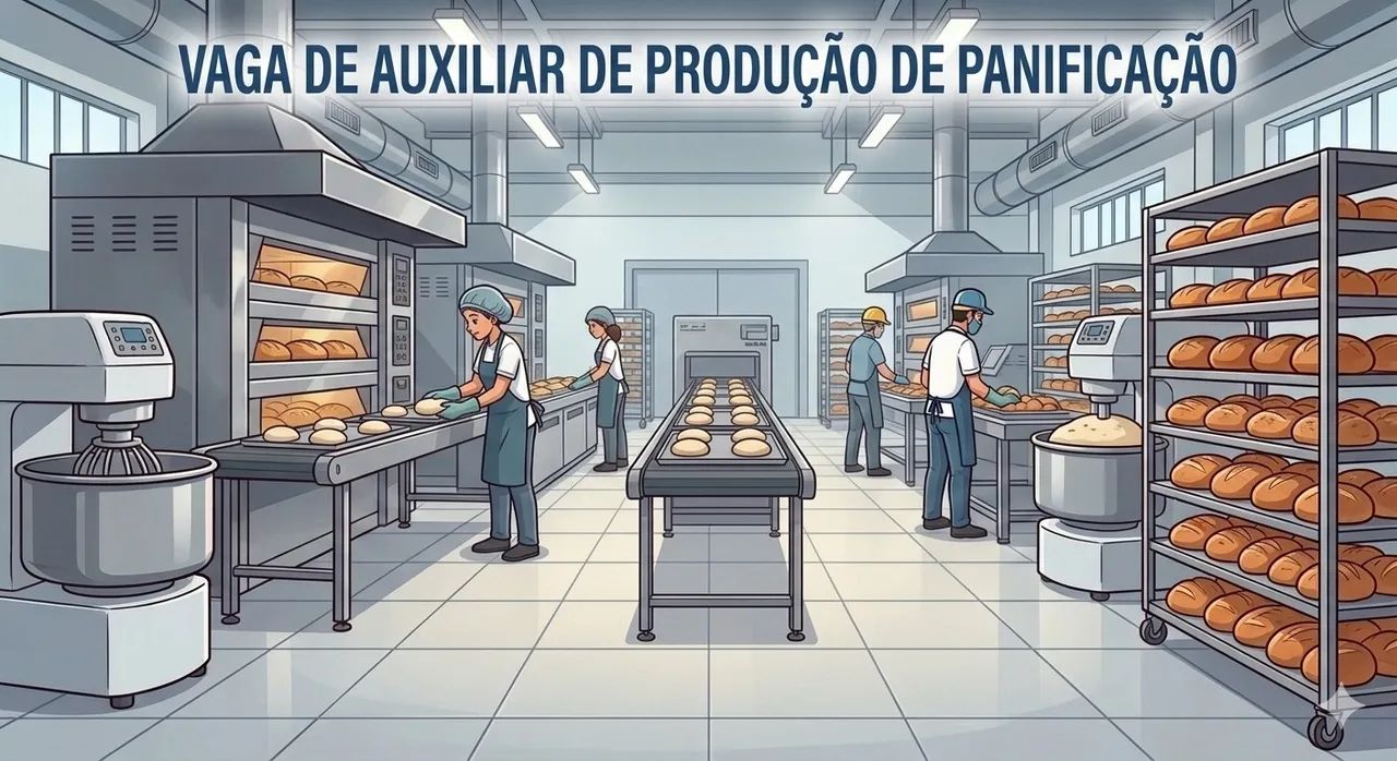 Vaga auxiliar produção padaria  segunda a sexta 