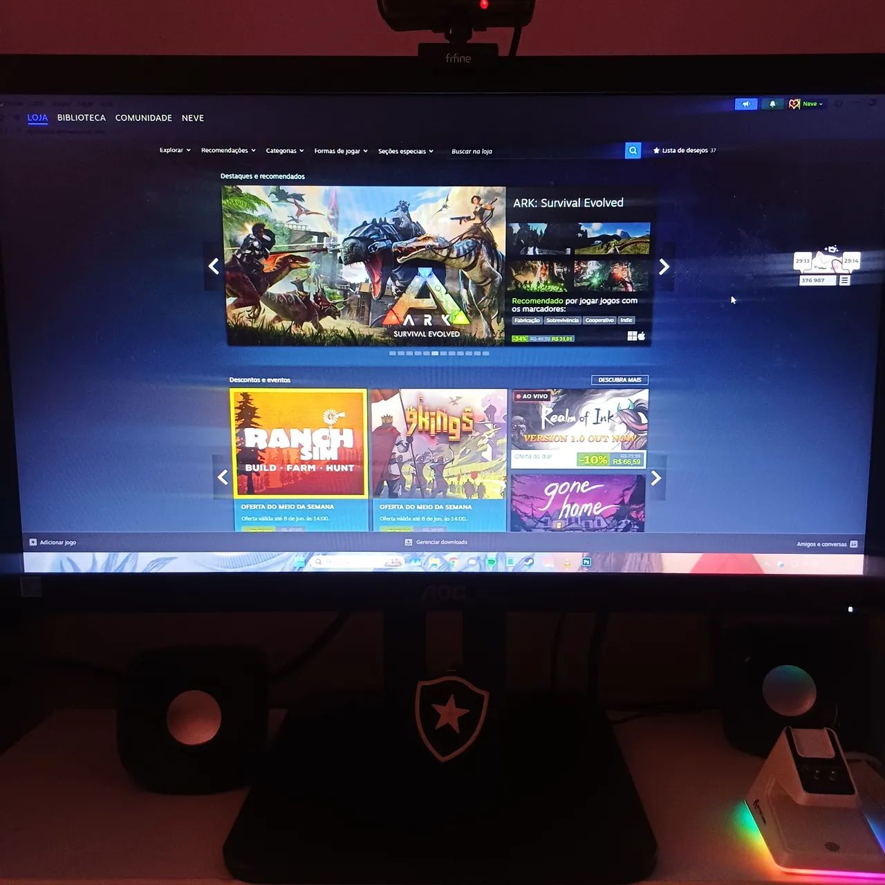 Monitor Gamer AOC 19,5 20E1H 60Hz