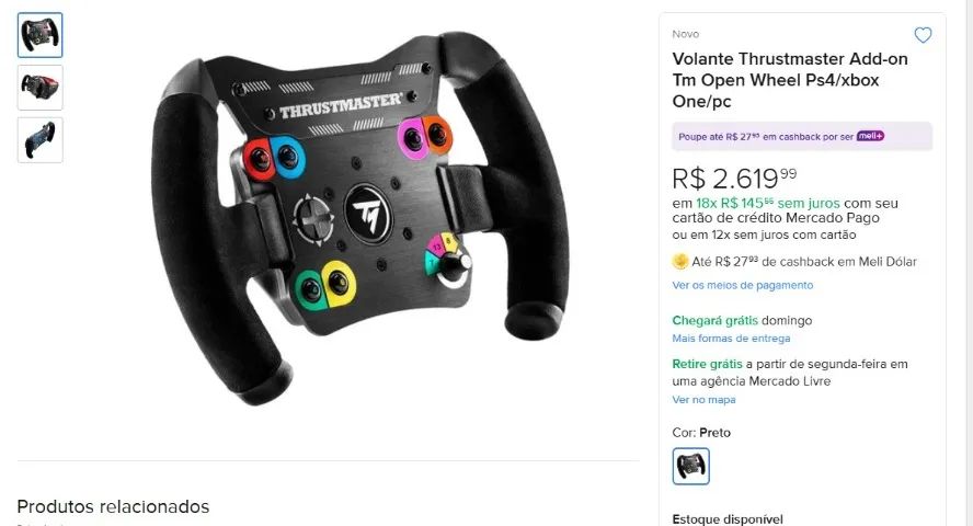 Volante Thrustmaster F1 Estudo Trocas - Foto 3