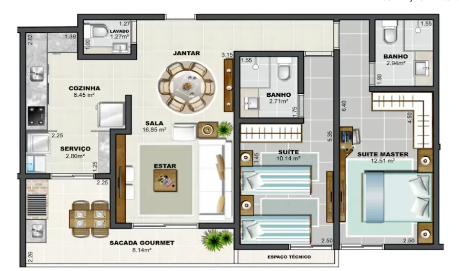 PLANTA 73m²