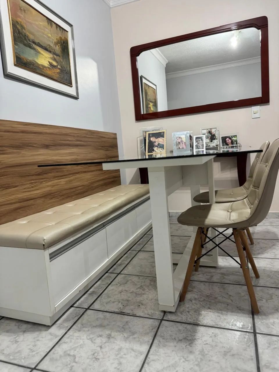 Mesa de vidro com canto alemão - Foto 4
