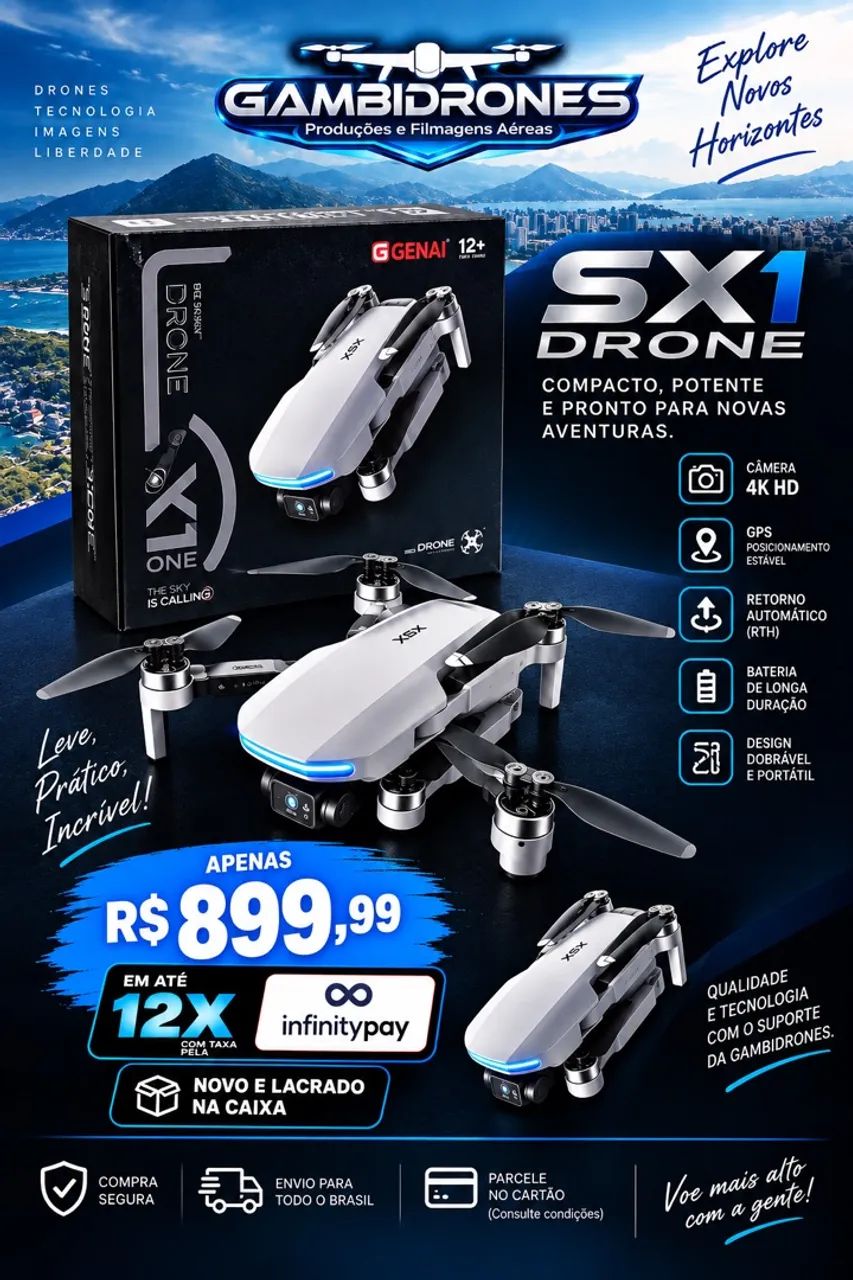 DRONE SX 1 - LACRADO/NOVO - Foto 2