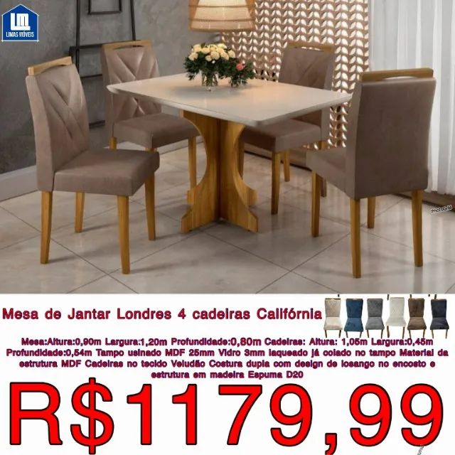 MESA DE JANTAR VARIADAS E FRETE GRÁTIS PARA VARIOS BAIRROS DO RJ - Foto 5