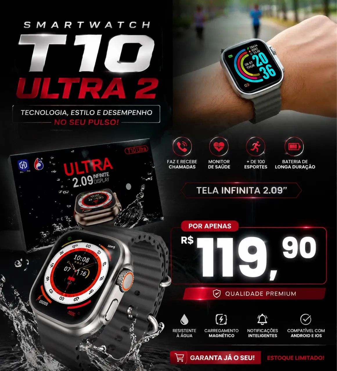 Smartwatch T 10 Ultra 2 - Foto 4