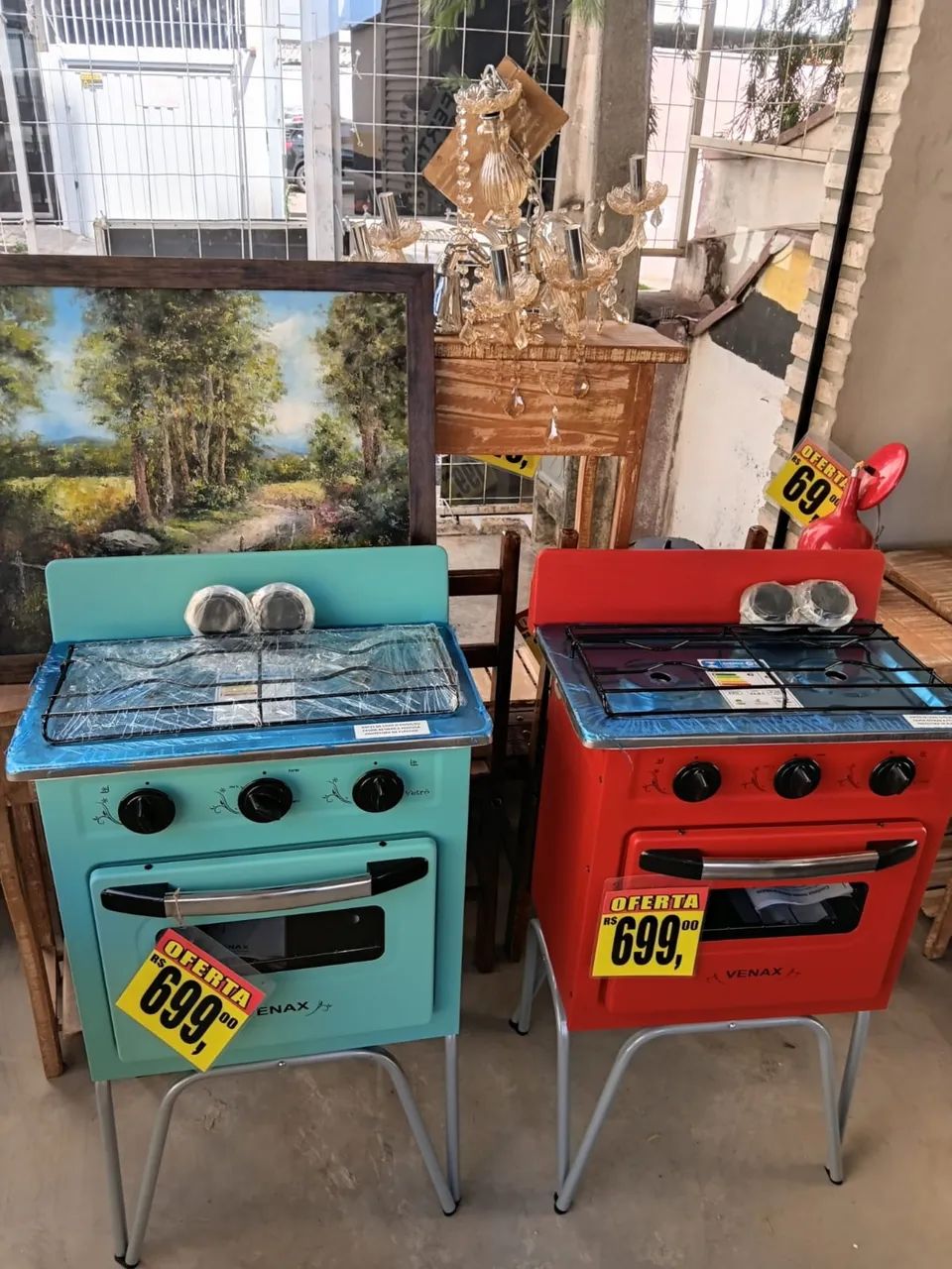 FOGÃOZINHO VINTAGE VENAX, produto NOVO em OFERTA por 499 reais cada unidade.