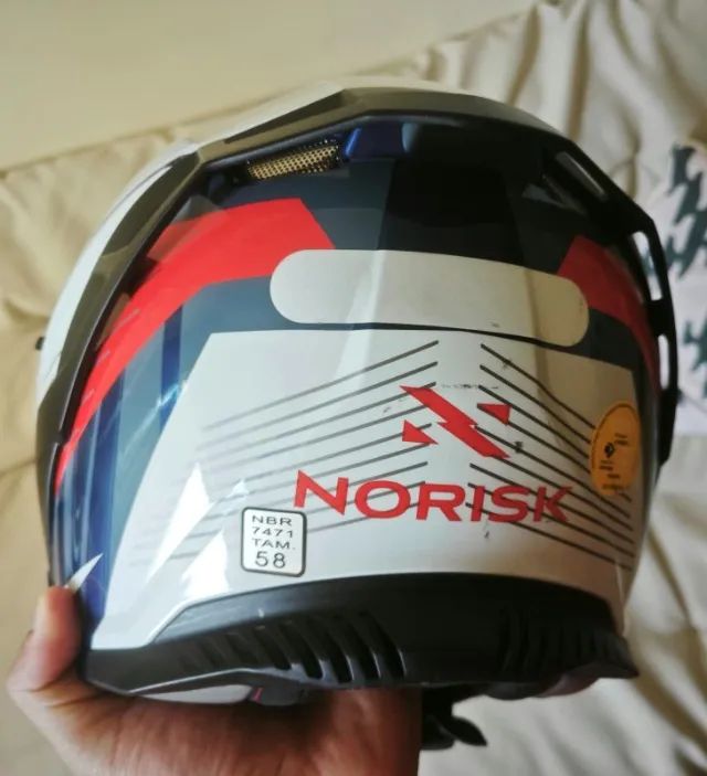 Capacete Norisk Strada 2 Tricolocar - TAM 58 - Com Viseira Solar Interna - Foto 4
